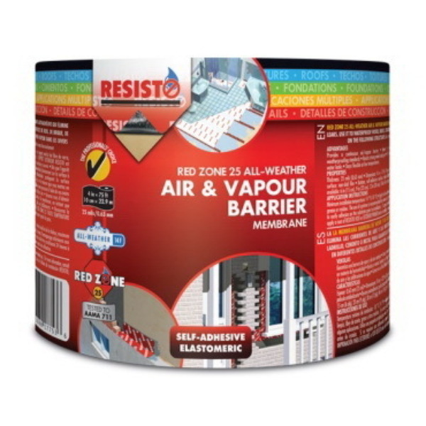 Soprema Resisto Resisto Air and Vapor Barrier Membrane Flashing, 75 ft L, 12 in W, Red 17756